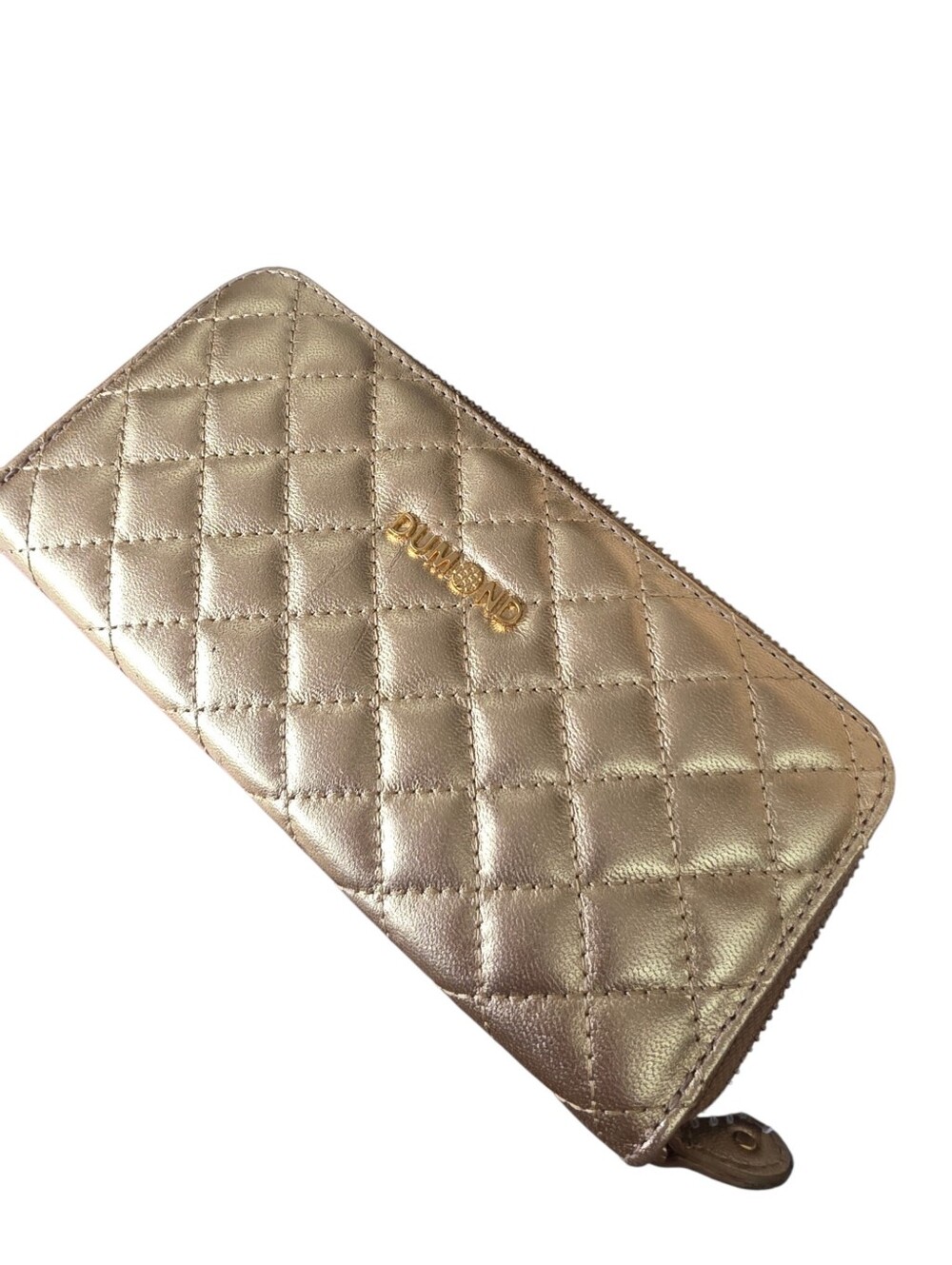 Dumond Gold Quilted Metallic Wallet
